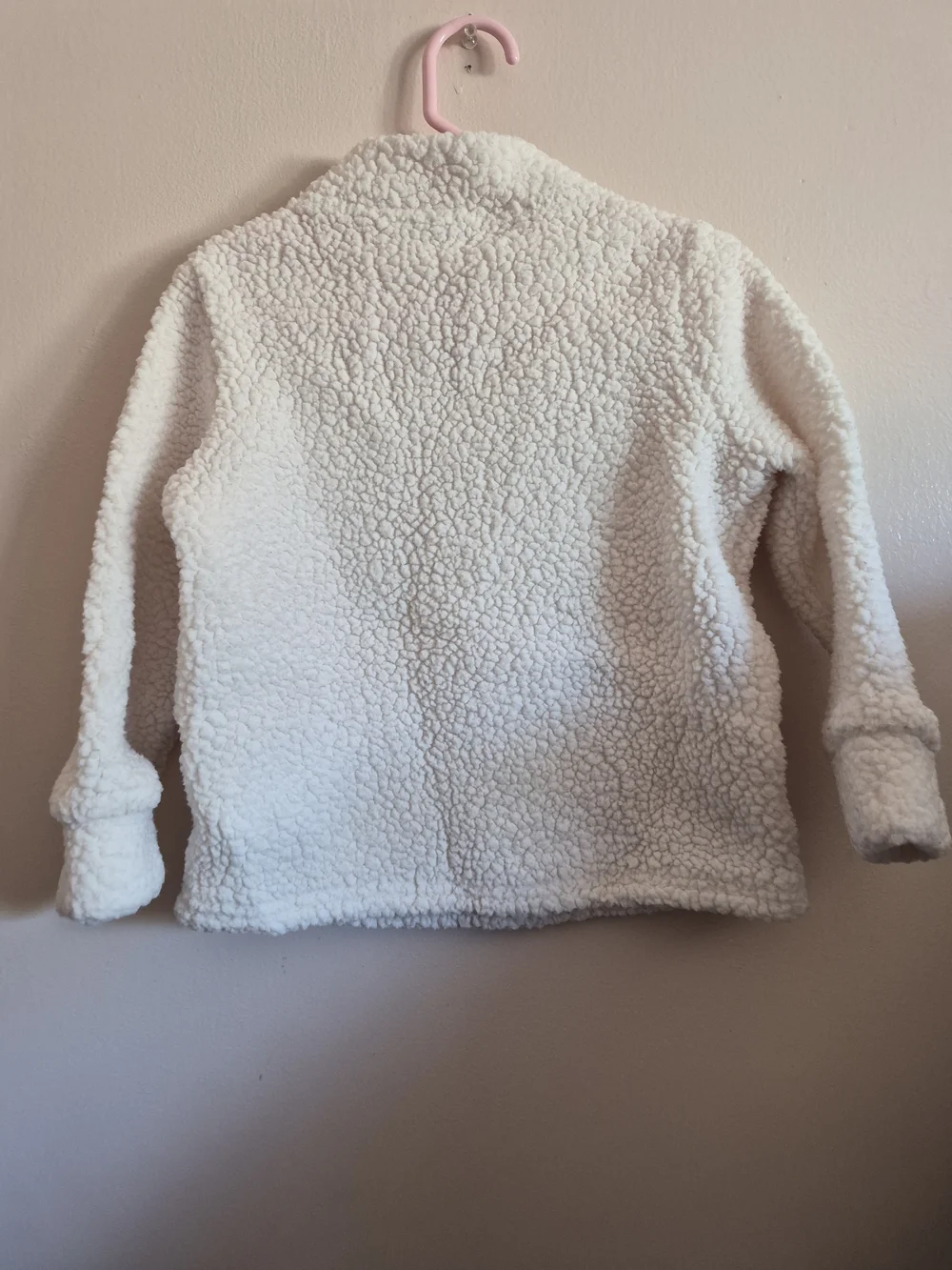 GAP Kids Cream Sherpa Pullover with Pink Half-Zip SIZE 4T